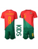 Portugalsko Bruno Fernandes #8 Domácí dres pro děti MS 2022 Krátký Rukáv (+ trenýrky)